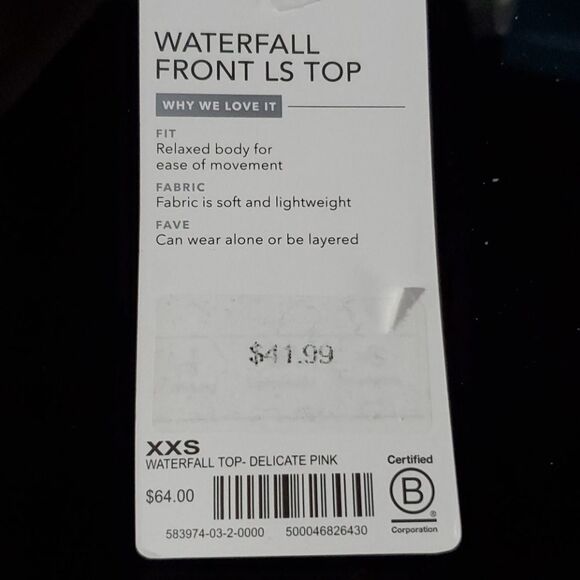 NWT Athleta Waterfall Front LS Top size XXS - Picture 8 of 8